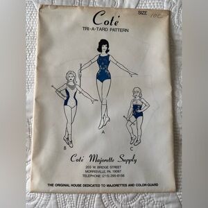 Vintage Coté Tri-A-Tard Pattern Majorette Leotard - new, uncut